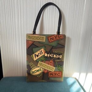 Travel-Themed Beaded Handbag